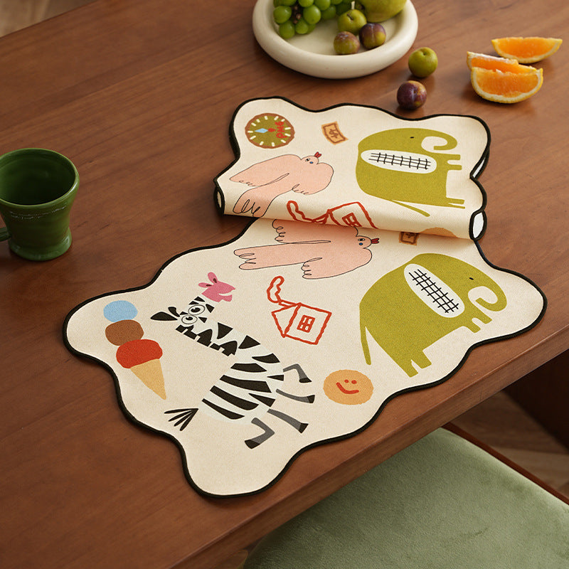 playful kids' placemat made of non-slip washable silicone with animal designs Kalsten