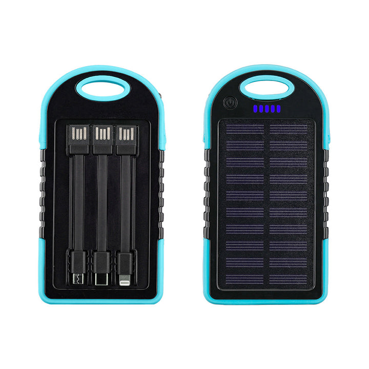 Portable Solar Power Bank with Integrated Cable Management and Fast Charging Function Kalsten