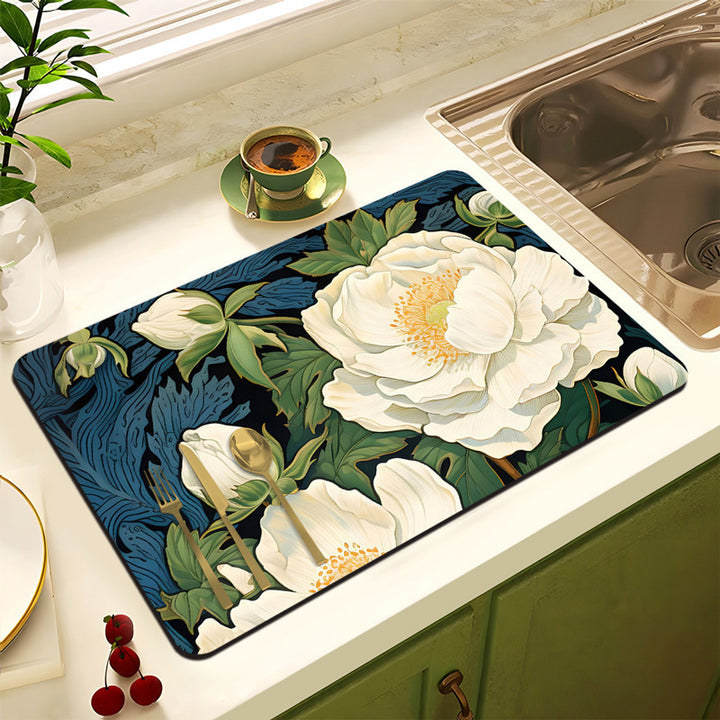 Decorative Floral Kitchen Mat