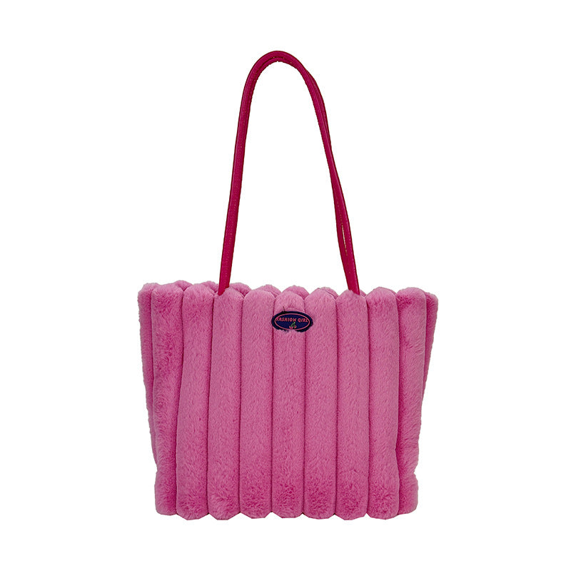 Plush Textured Tote Bag