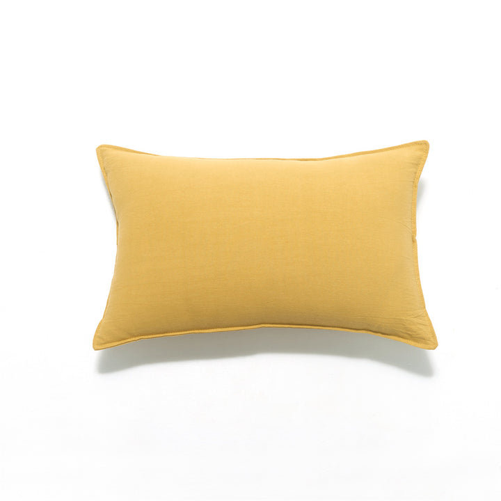 Square linen-cotton cushion cover with subtle piping and soft texture finish Kalsten