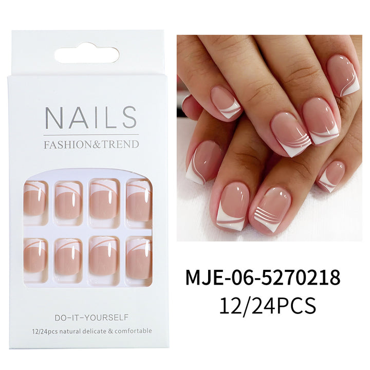 Elegant French Tip Press-On Nail Set Kalsten 1787225130