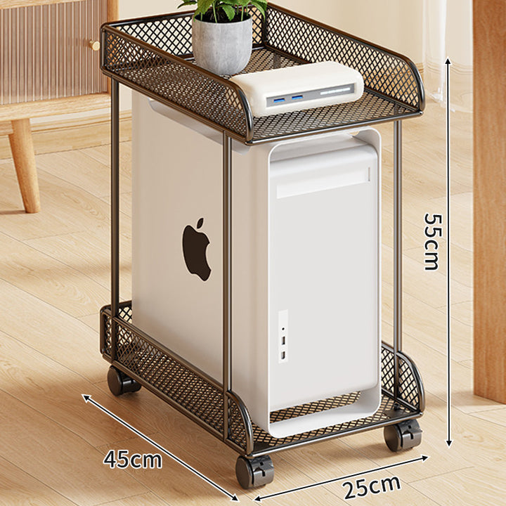 Rolling Mesh CPU Tower Stand with Locking Casters