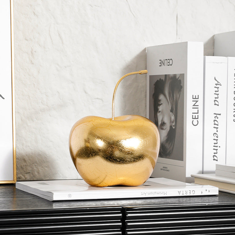 Decorative Gold Apple Sculpture