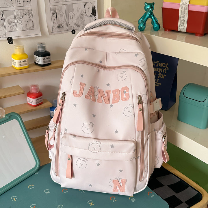 Casual Character-Embellished Backpack Kalsten