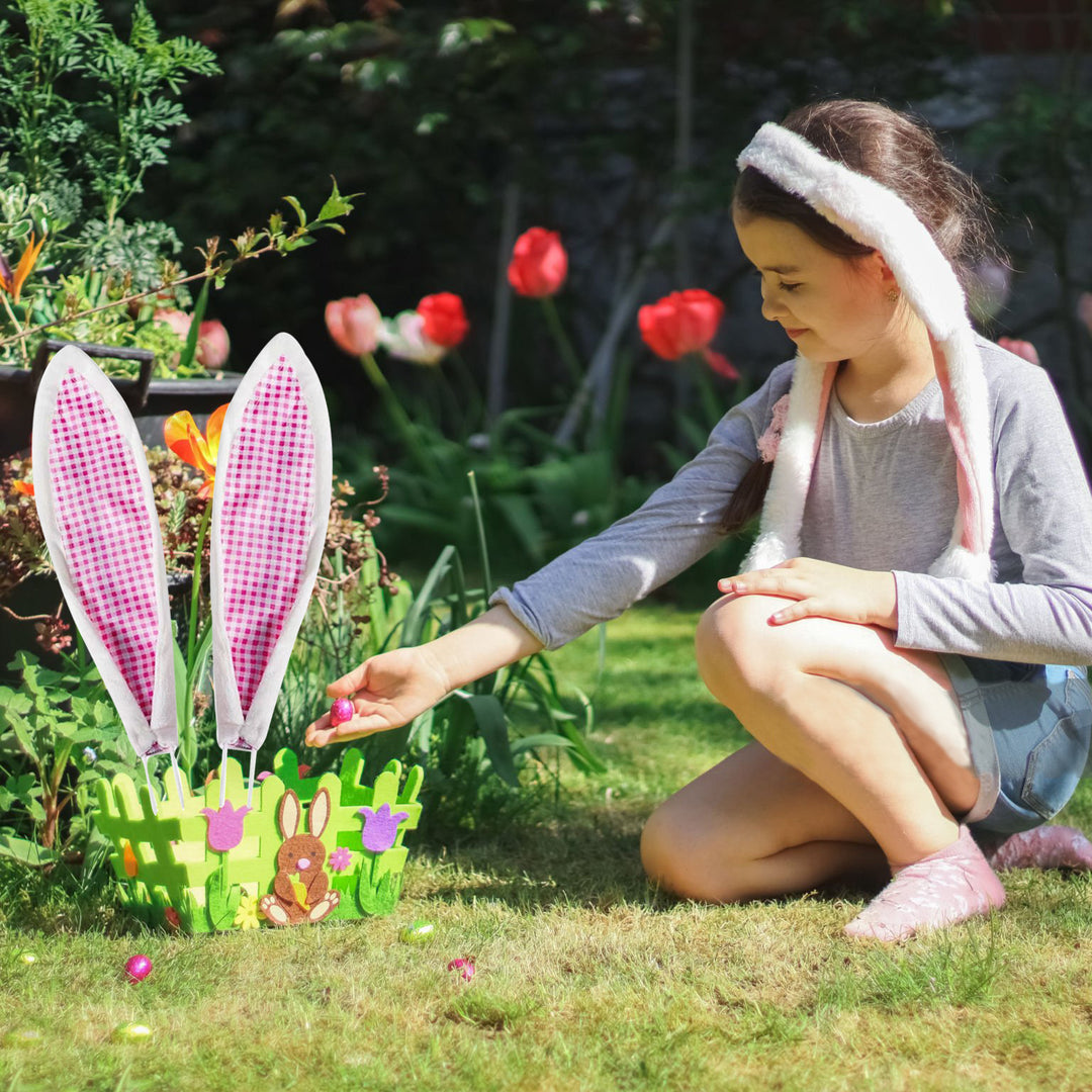 Plush costume with rabbit ears