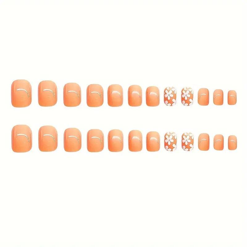 Decorative Floral Press-On Nail Set Kalsten