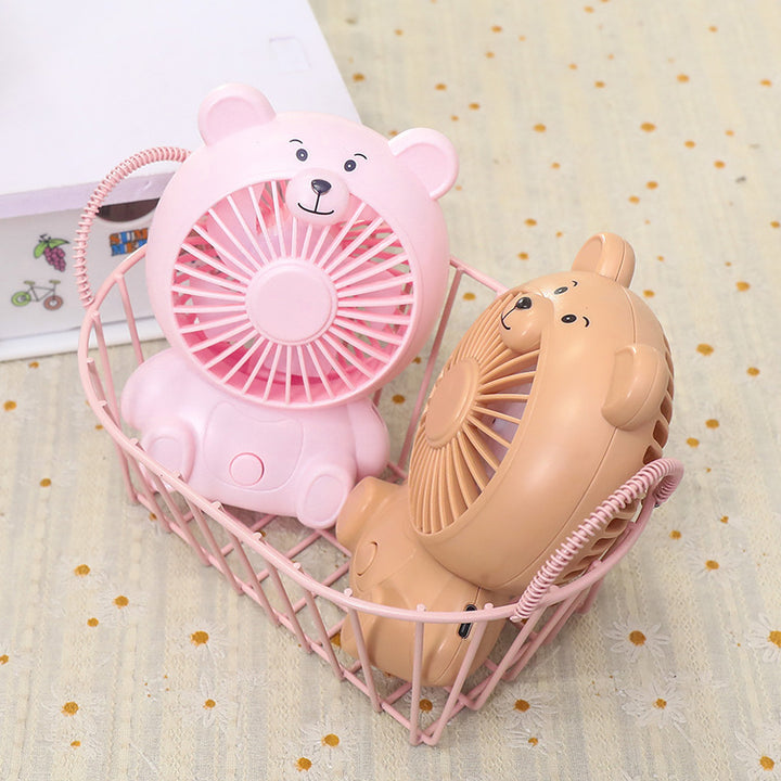 Unisex portable rechargeable table fan in bear shape with USB charging port and quiet motor Kalsten