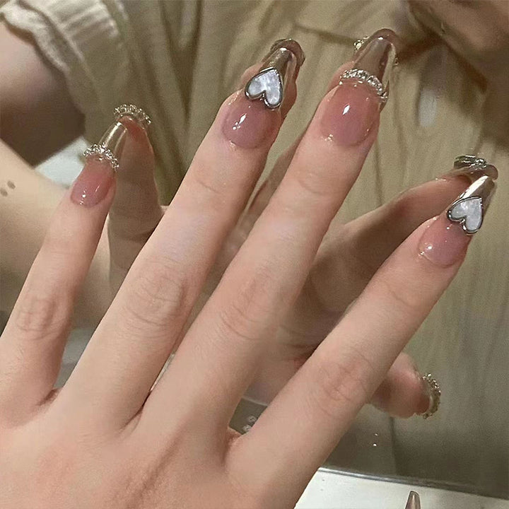 Heart-Shaped Glam Press-On Nail Set Kalsten