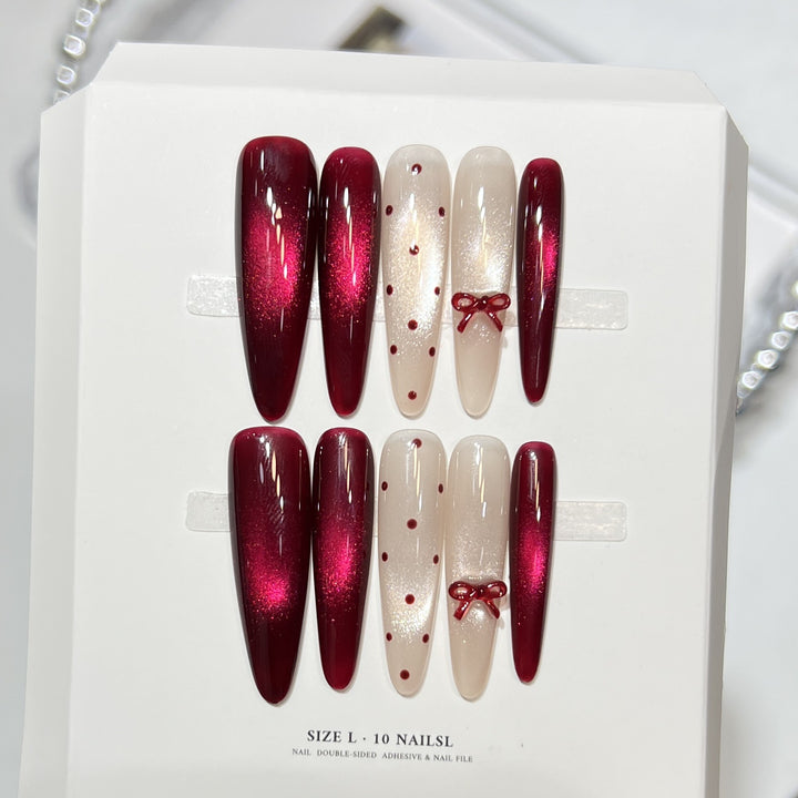 Artistic Press-On Nail Set with Elegant Floral Design Kalsten