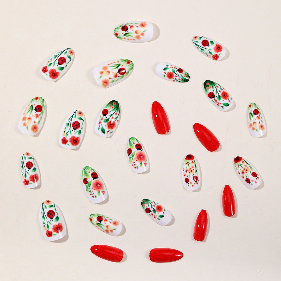 Floral-Accent 3D Nail Art Extensions Kalsten