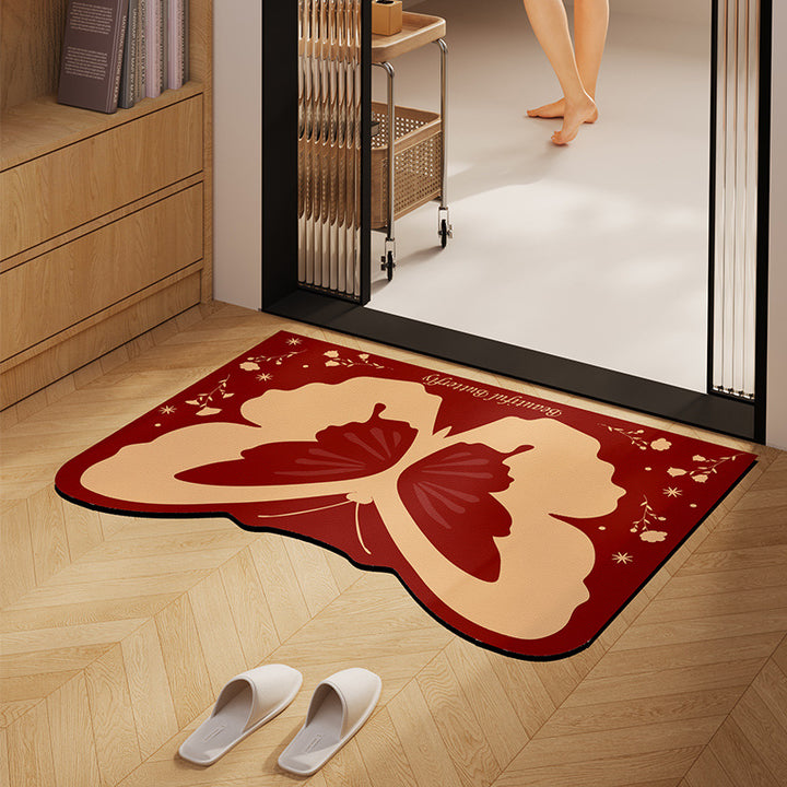 Artistic Butterfly Design Door Mat Kalsten