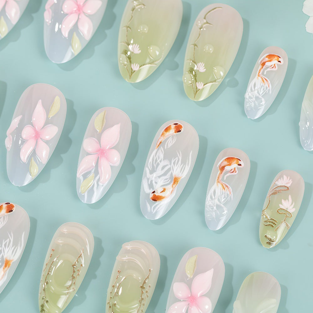 Artificial nails with floral designs Kalsten