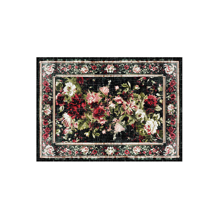 Vintage Floral Print Area Rug Kalsten