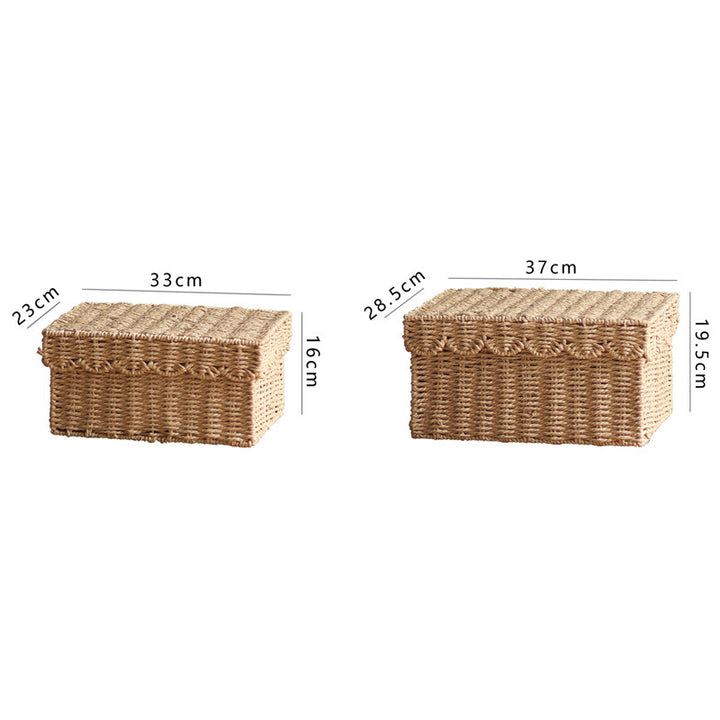 Storage basket with lid and reed design Kalsten
