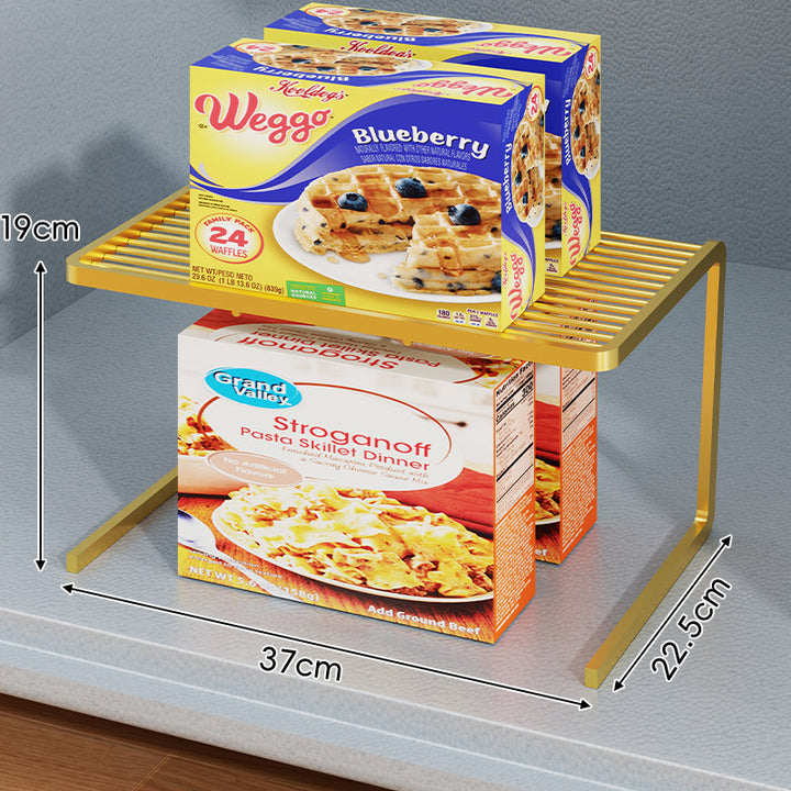 Triple-Tier Slim Slotted Countertop Pantry Shelf Organizer