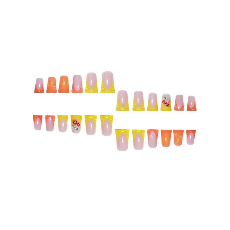 Creative Gel Press-On Nail Set with Fruit Accents Kalsten