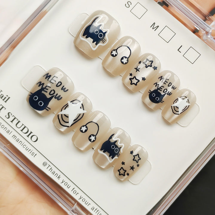 Artificial nail tips with shimmering design Kalsten