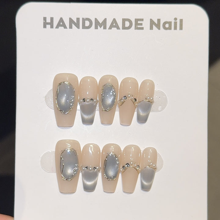 Elegant Nail Tips with Glitter Accents Kalsten