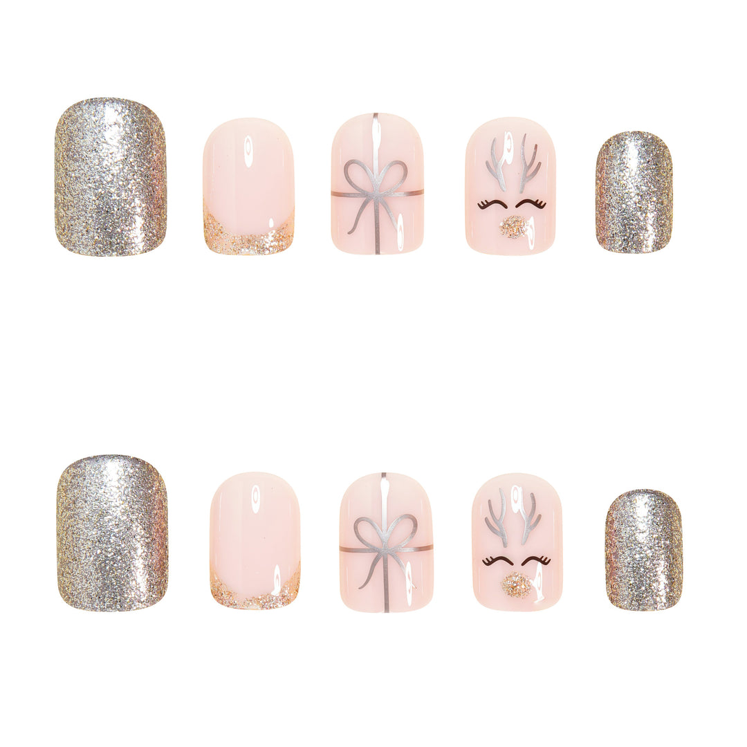 Elegant Festive Press-On Nail Art Set Kalsten