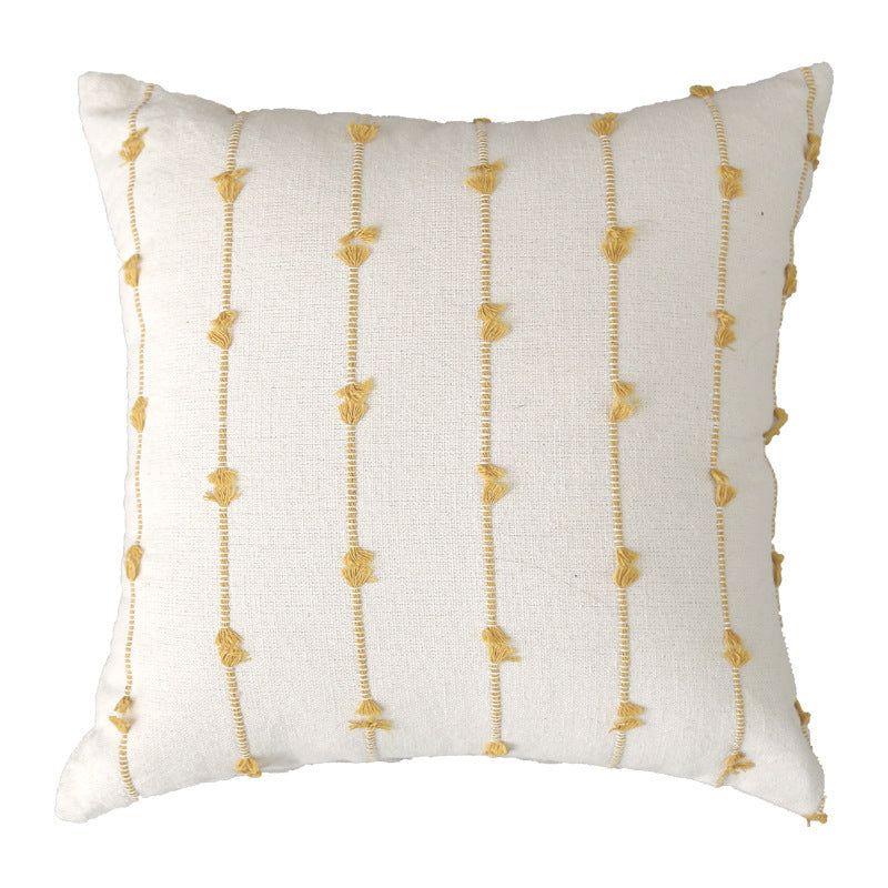 Textured Embroidered Decorative Pillow