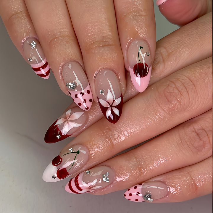 Artificial nails with creative fruit and flower designs Kalsten