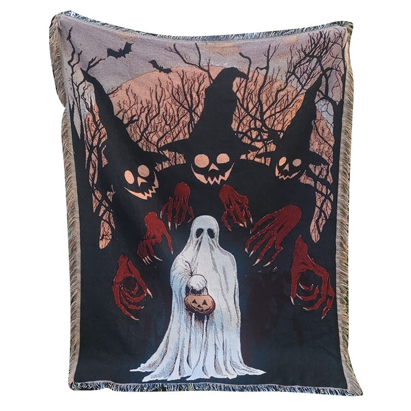 Spooky Halloween-Themed Throw Blanket