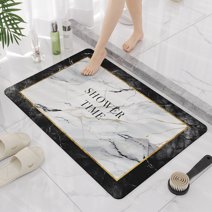 Elegant Marble Design Bathroom Mat Kalsten