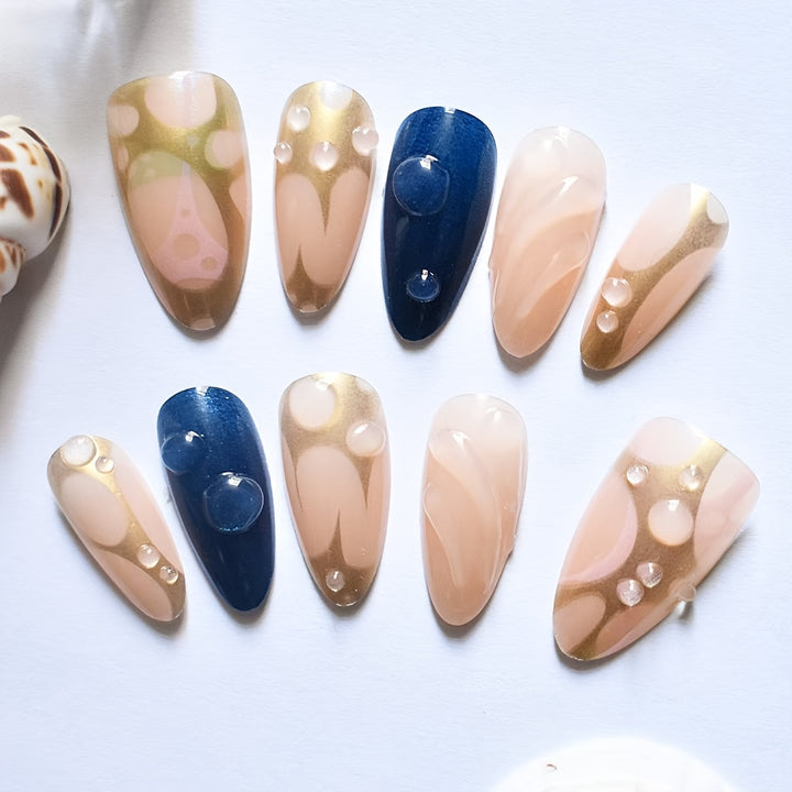 Romantic Floral Themed Press-On Nail Art Kalsten
