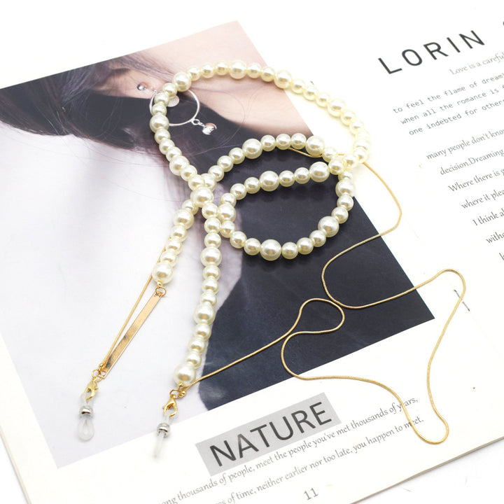 Decorative Pearl-Accented Eyewear Chain Kalsten