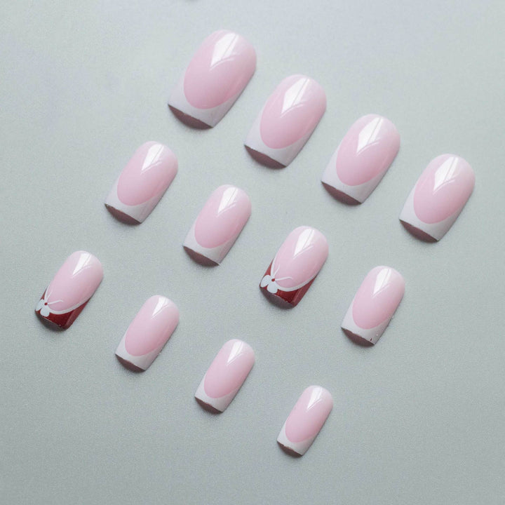 Creative Floral French Tip Nail Art Set