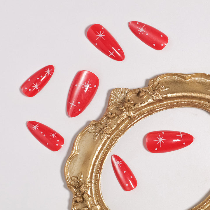 Glossy Stiletto-Shape Press-On Nail Set Kalsten
