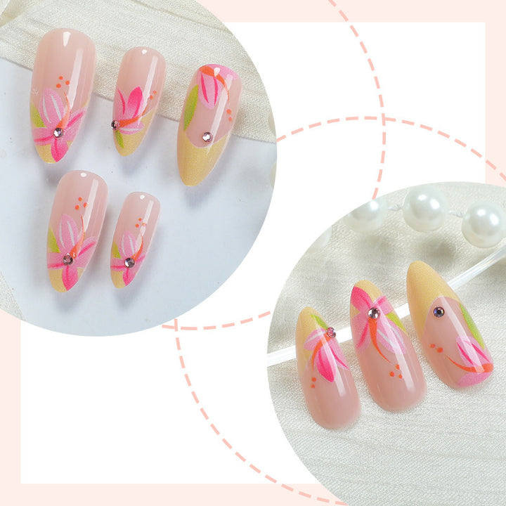 Floral-Themed Press-On Nail Art Kalsten