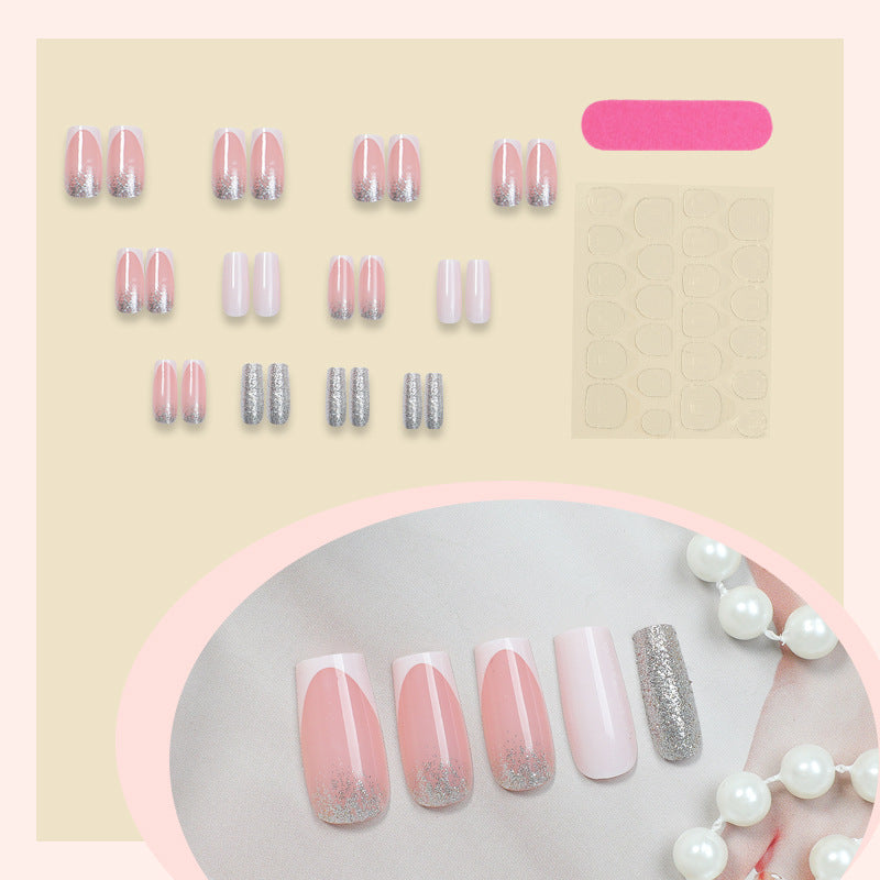 Elegant Press-On Nail Set with Glittering Tips Kalsten