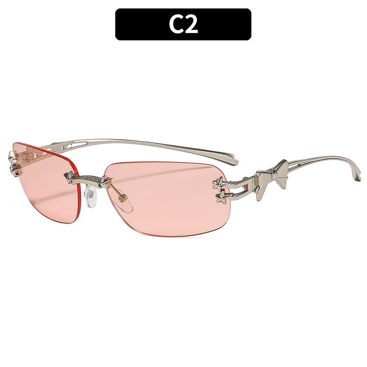 Fashionable Shield Sunglasses with Decorative Star Accents
