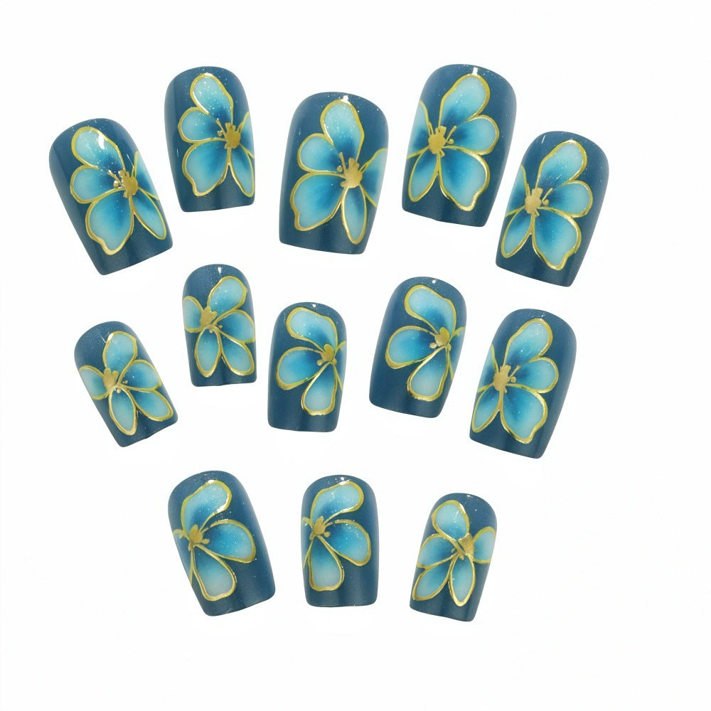 Elaborately designed artificial nails with flower pattern Kalsten
