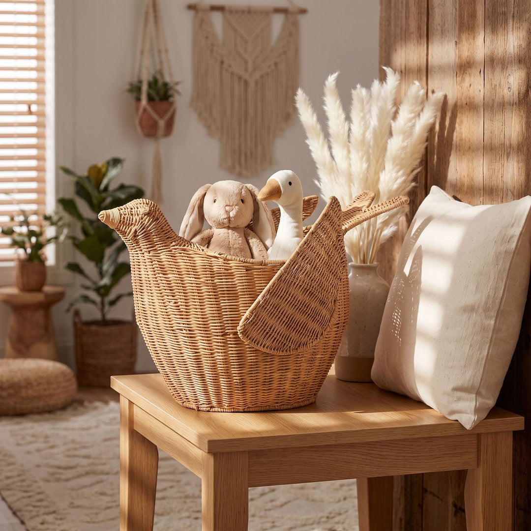 Playful basket in bird design Kalsten