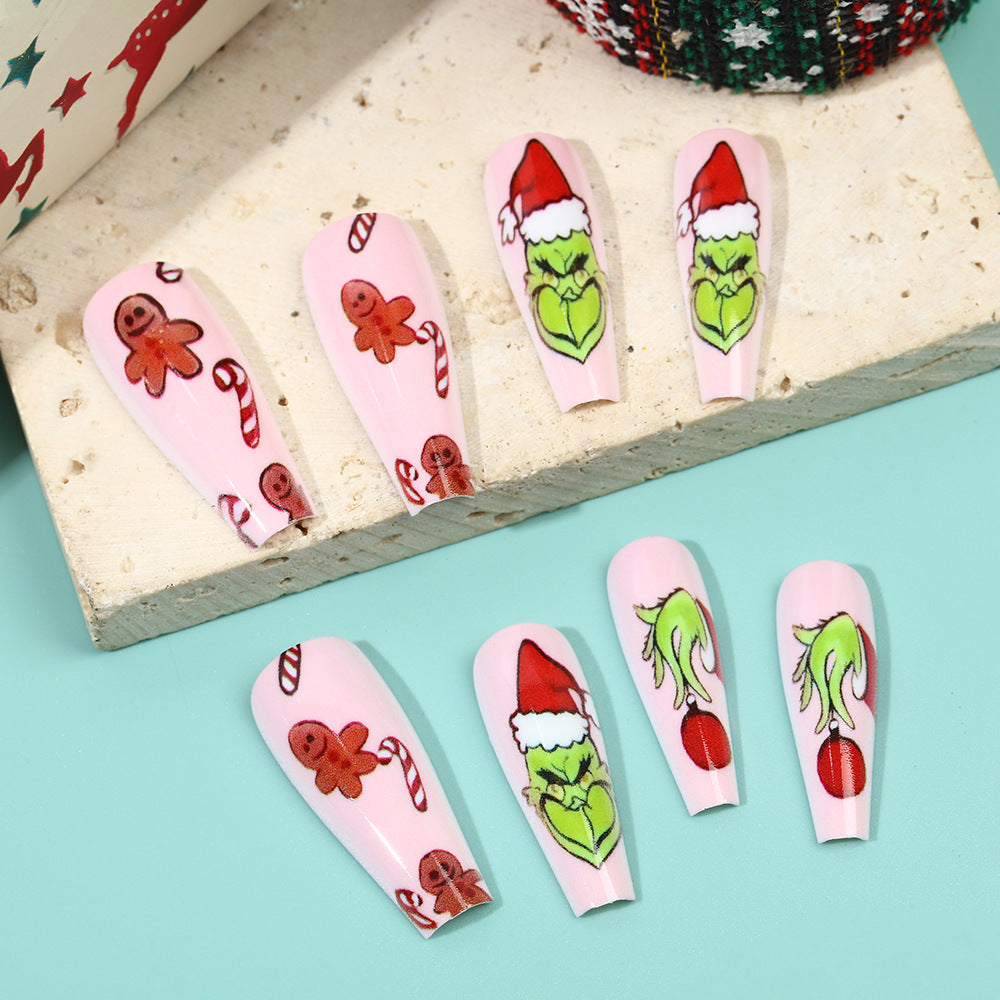 Artificial nail tips with festive Christmas designs Kalsten