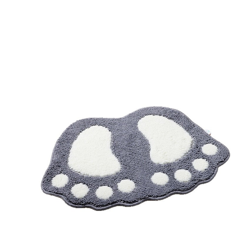 Paw Print Shaped Plush Bath Mat Kalsten