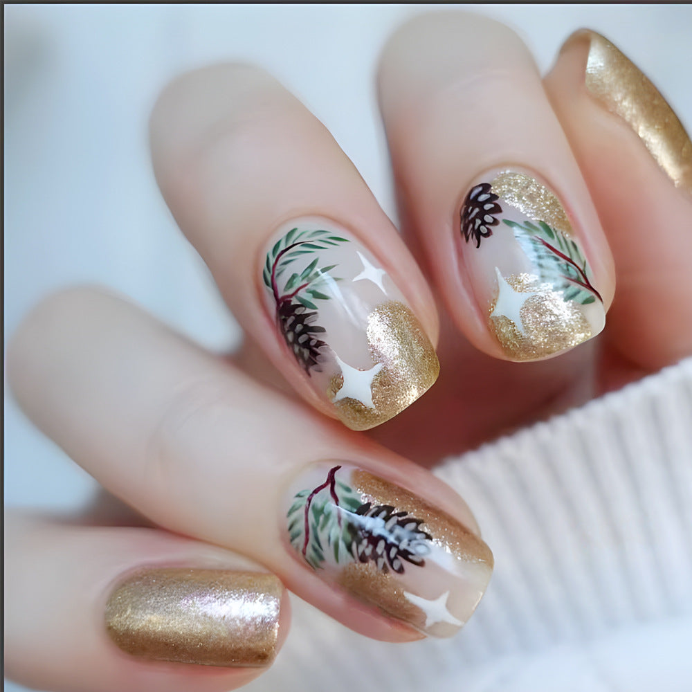 Artistic Holiday-Themed Press-On Nail Art Kalsten