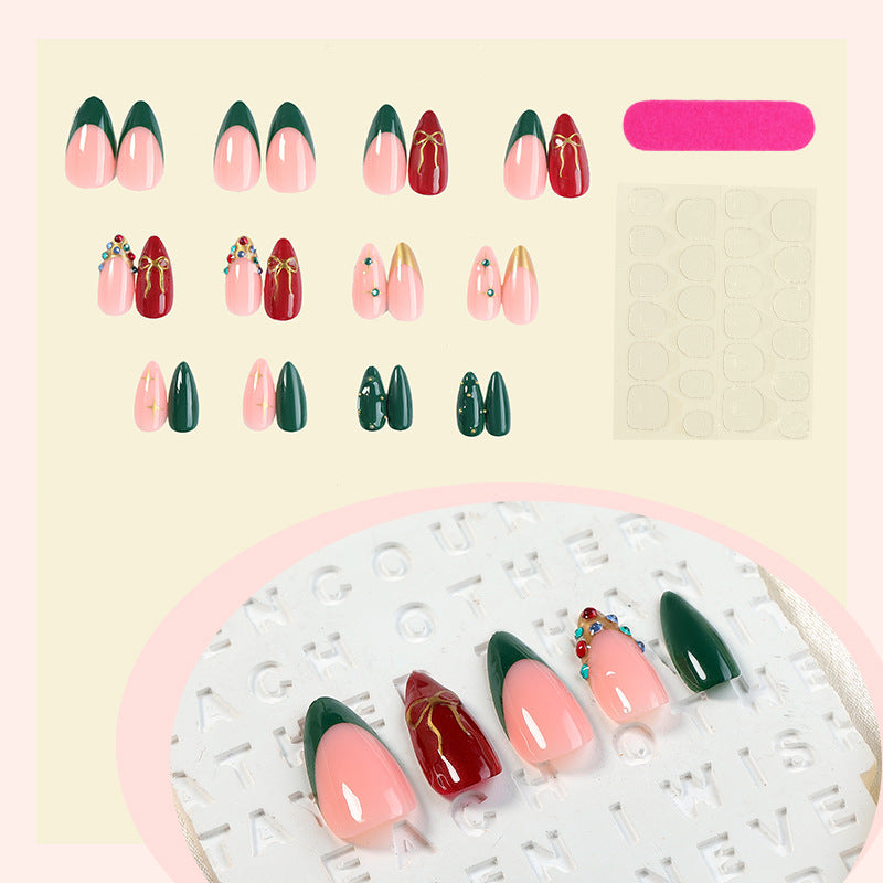 Premium Multicolor Press-On Nail Set with Decorative Accents Kalsten