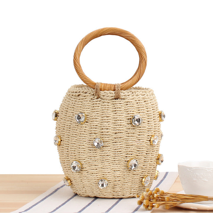 Fashionable basket bag with sparkling details Kalsten