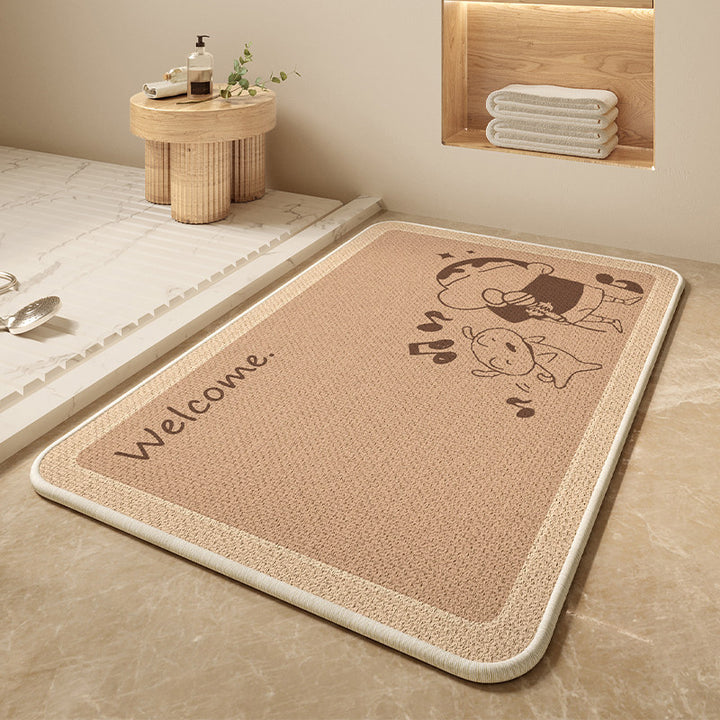 Cartoon Dog-Themed Bath Mat Kalsten