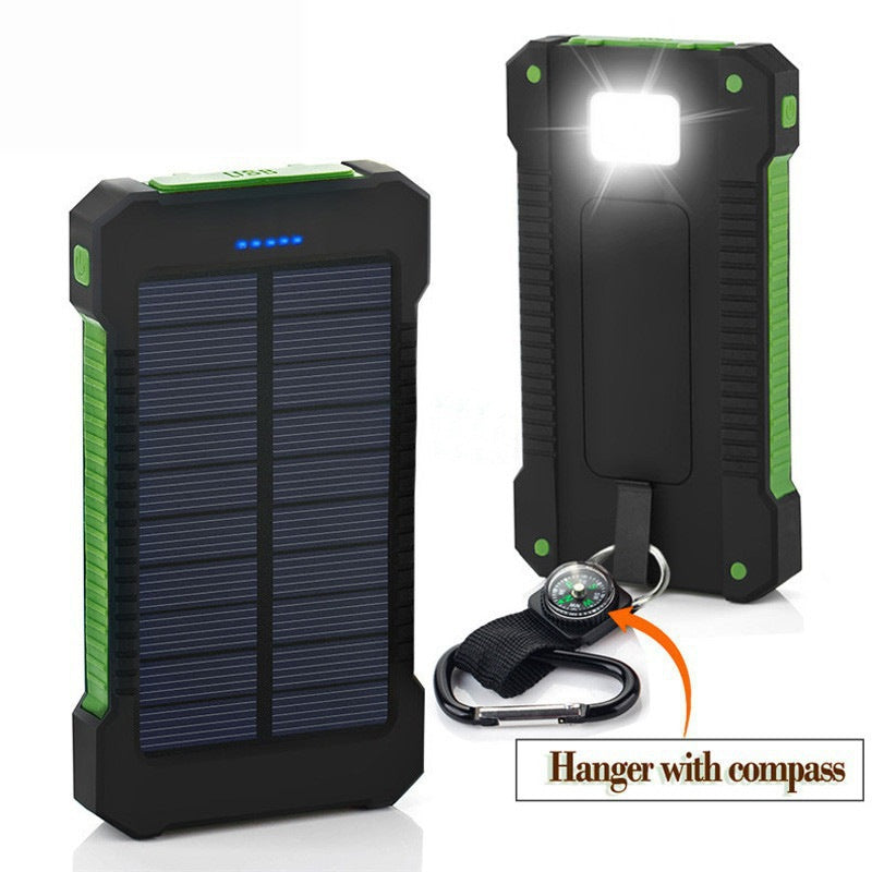 Solar-powered power bank with integrated compass and carabiner hook Kalsten