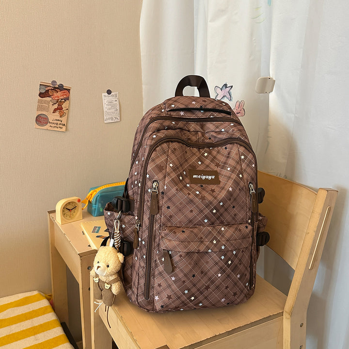Playful Plaid Patterned Backpack