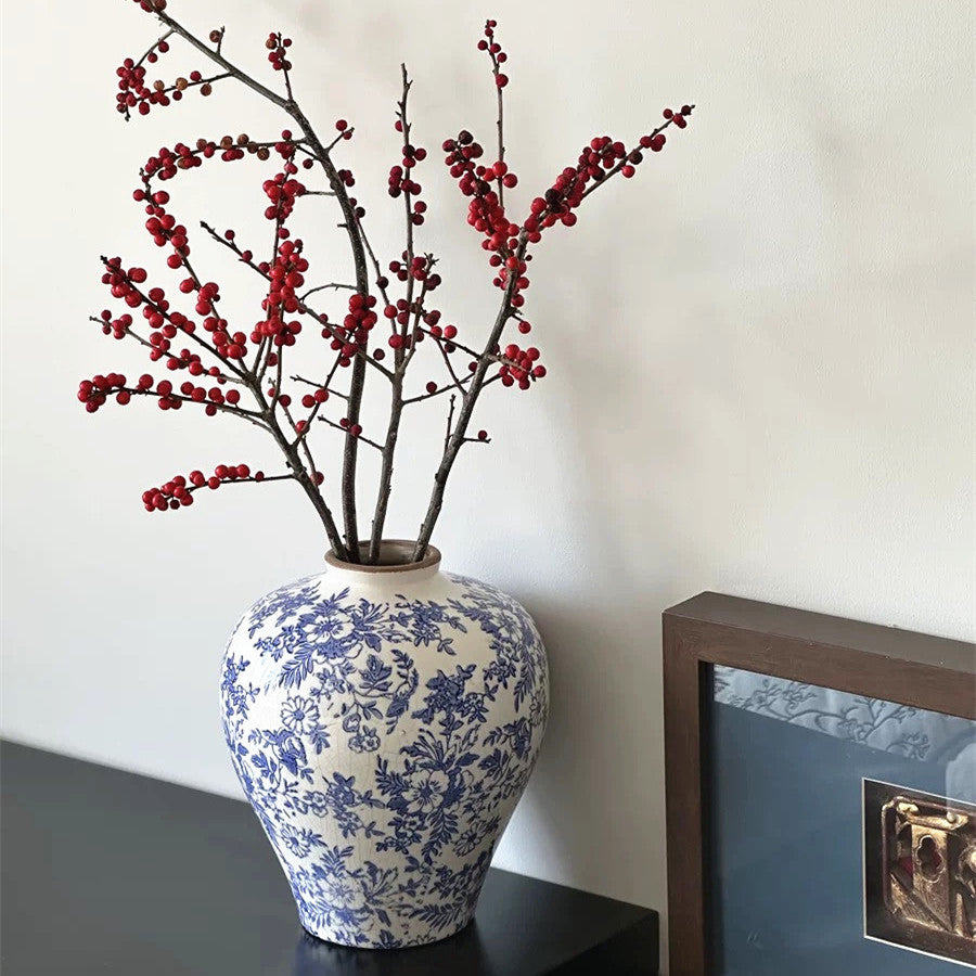 Vintage Floral Ceramic Vase