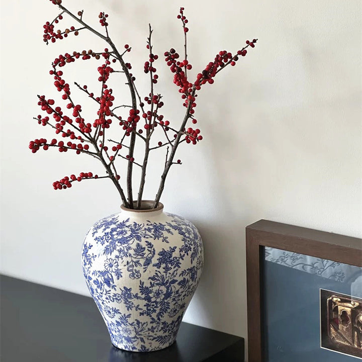 Vintage Floral Ceramic Vase
