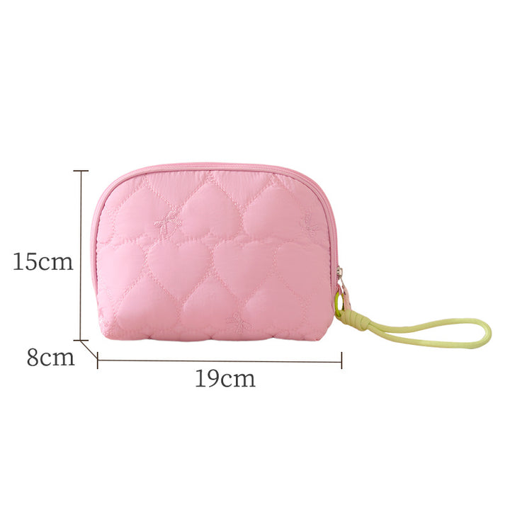 Heart-Quilted Makeup Bag Kalsten