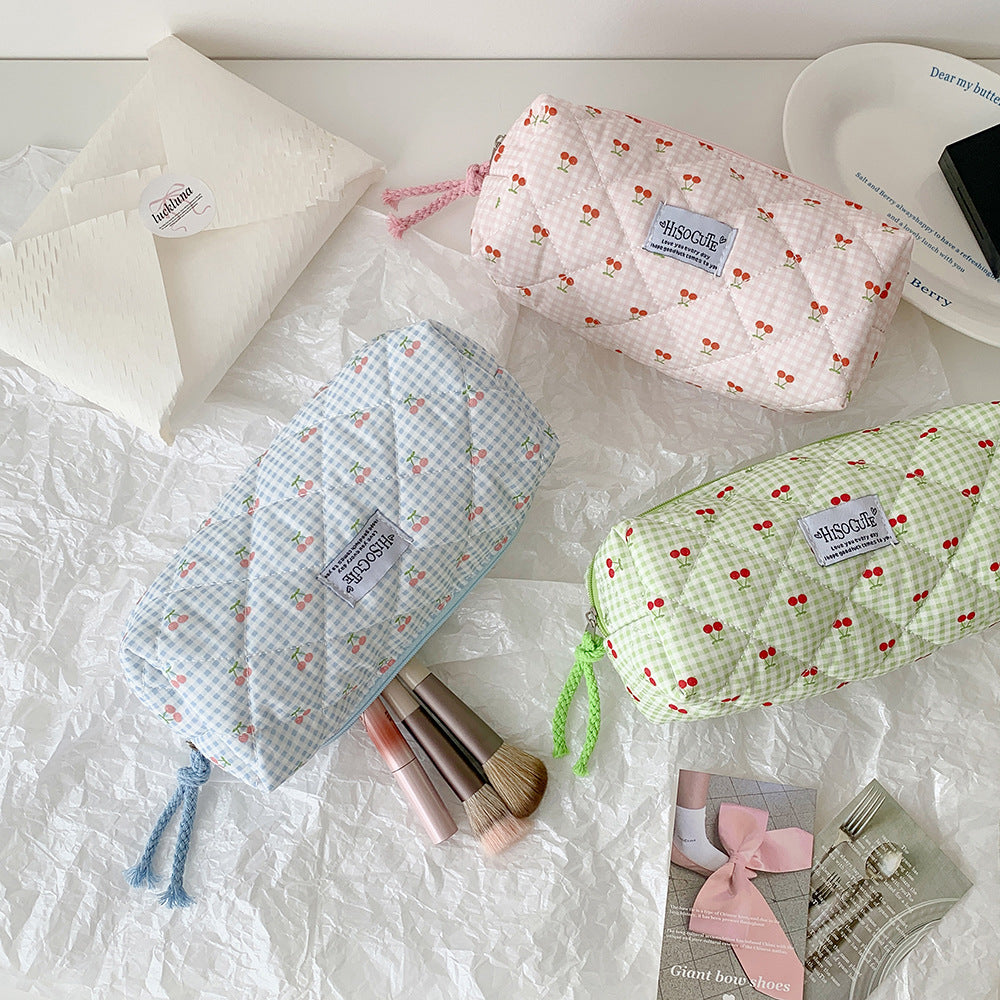Quilted Cherry Print Pencil Case Kalsten