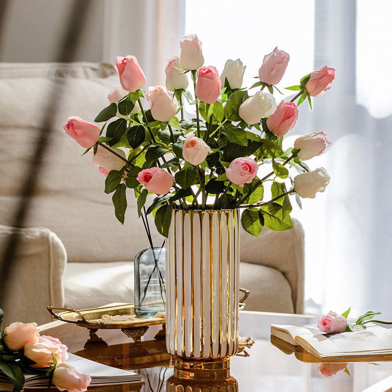 Lifelike Artificial Pink Rose Stem